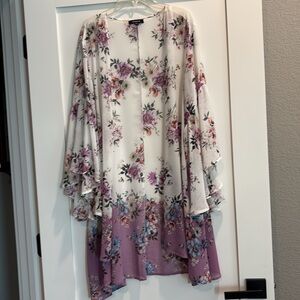 Torrid Floral Print Open Front Cardigan Size 1/2